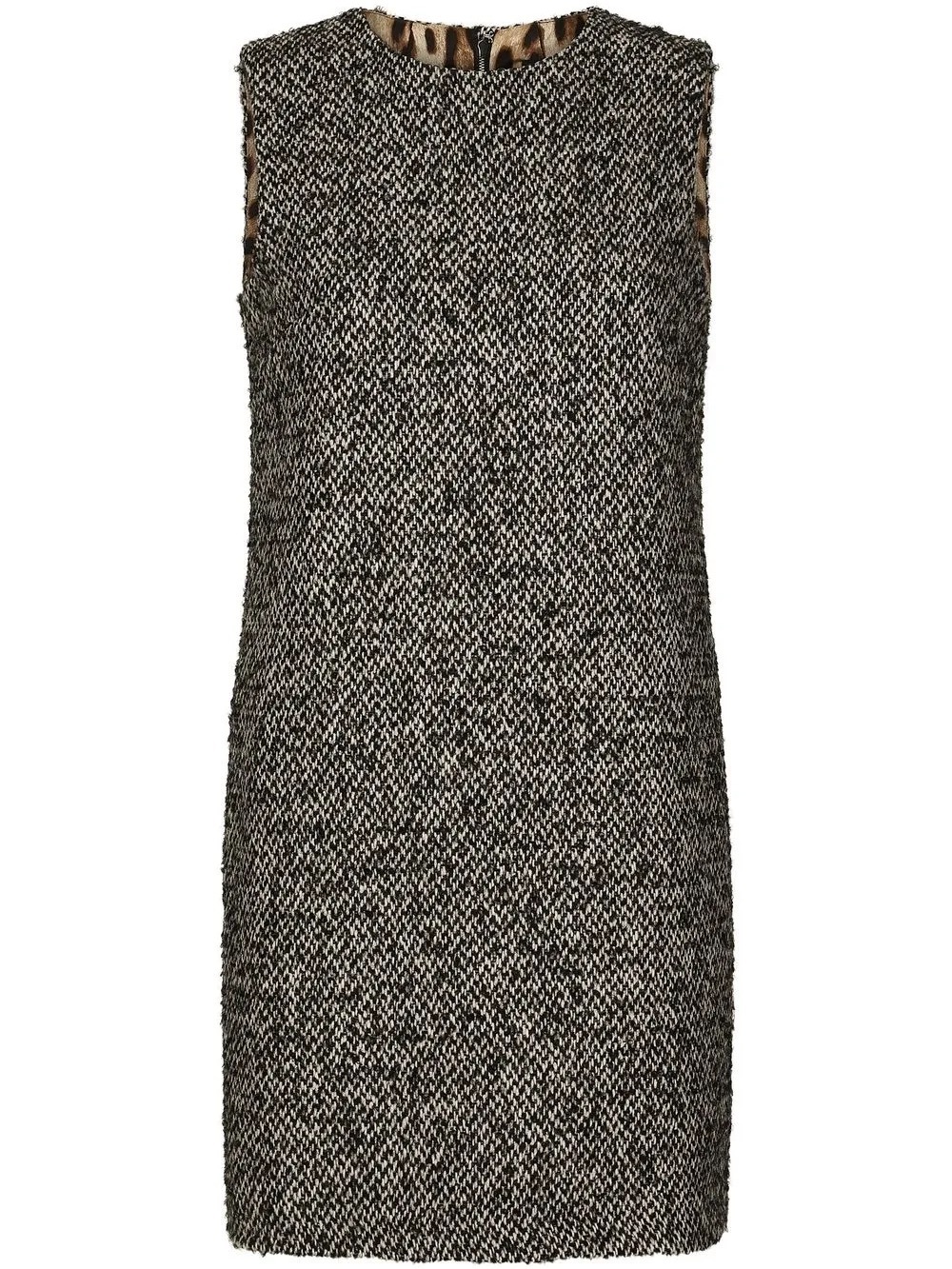 Dolce & Gabbana Black and White Tweed Mini Shift Dress
